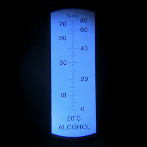 yieryiHand held 0-80% Alcohol Refractometer ATC Spirits Tester Alcoholometer (single scales) Adjustable Manual Focusing Aluminum